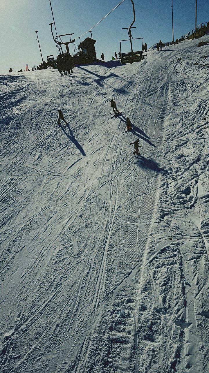 Ski resort group photo shared on Dumpit film camera app